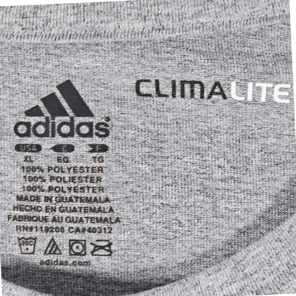 Adidas Climalite Notre Dame Shirt Mens XL Gray Graphic Performance Training
